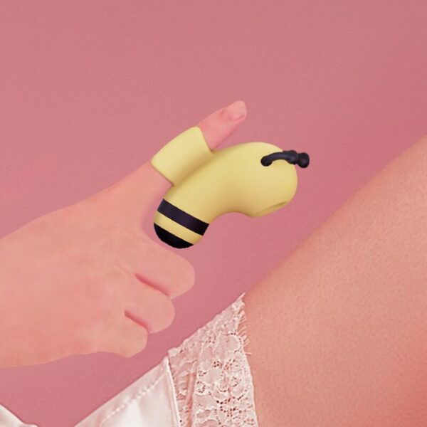 Вакуумний стимулятор із мікрострумами CuteVibe Beebe Yellow, на палець - Зображення 6