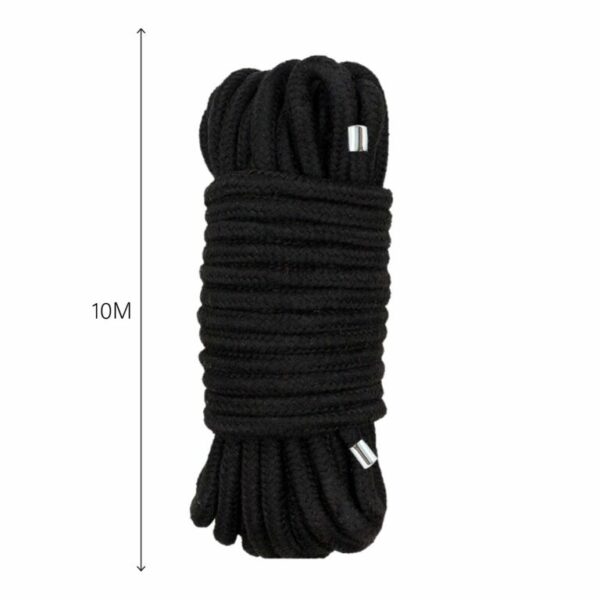 Мотузка для BDSM MAI Bondage Rope Black, довжина 10 м, діаметр 6,5 мм, поліестер - Зображення 2