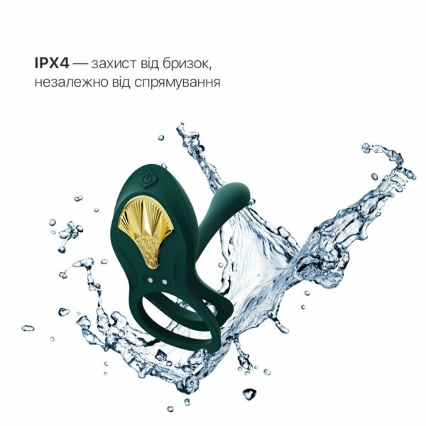 Смарт-ерекційне кільце Zalo -  BAYEK Turquoise Green, подвійне з ввідною частиною, пульт ДК - Зображення 5