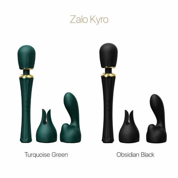 Вібромасажер з насадками Zalo — Kyro Wand Turquoise Green - Зображення 8