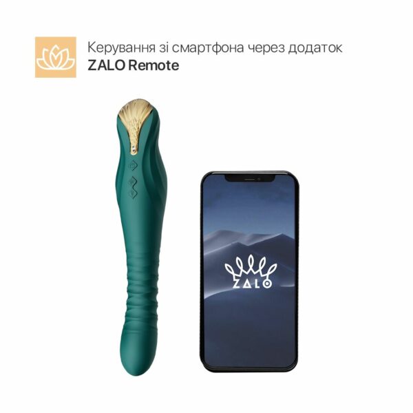 Смартвібратор-пульсатор Zalo — King Turquoise Green, кристал Swarovski - Зображення 2