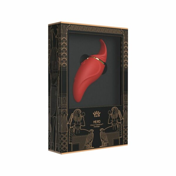 Вібратор 2в1 з язичком Zalo — Hero Wine Red, кристал Swarovski - Зображення 9