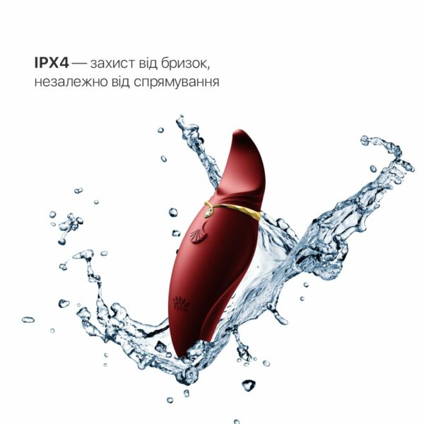 Вібратор 2в1 з язичком Zalo — Hero Wine Red, кристал Swarovski - Зображення 5