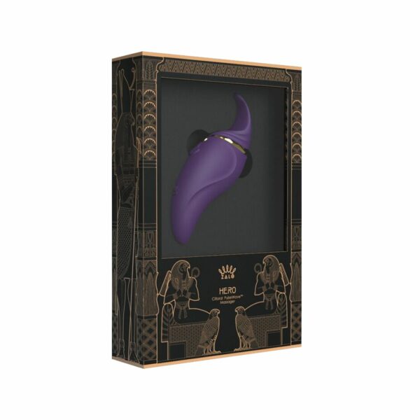 Вібратор 2в1 з язичком Zalo — Hero Twilight Purple, кристал Swarovski - Зображення 9