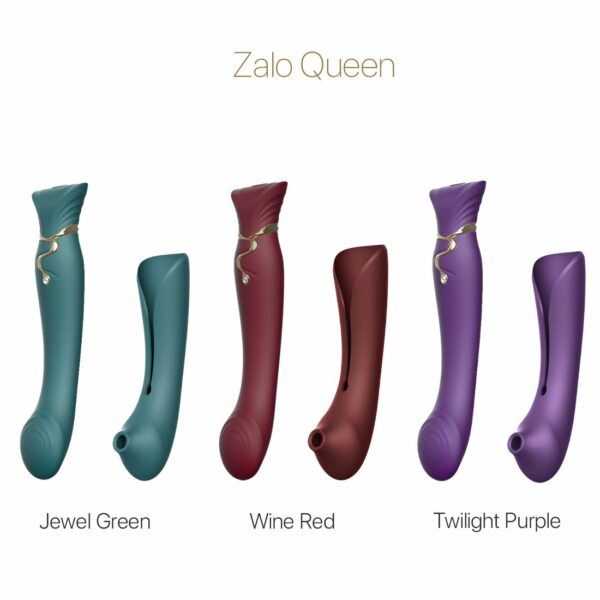 Смартвібратор 3в1 Zalo — Queen Twilight Purple, пульсівна перлина та вакуум, кристал Swarovski - Зображення 9