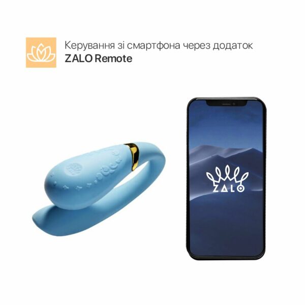 Смартвібратор для пар Zalo Fanfan set Royal Blue, пульт ДК - Зображення 2