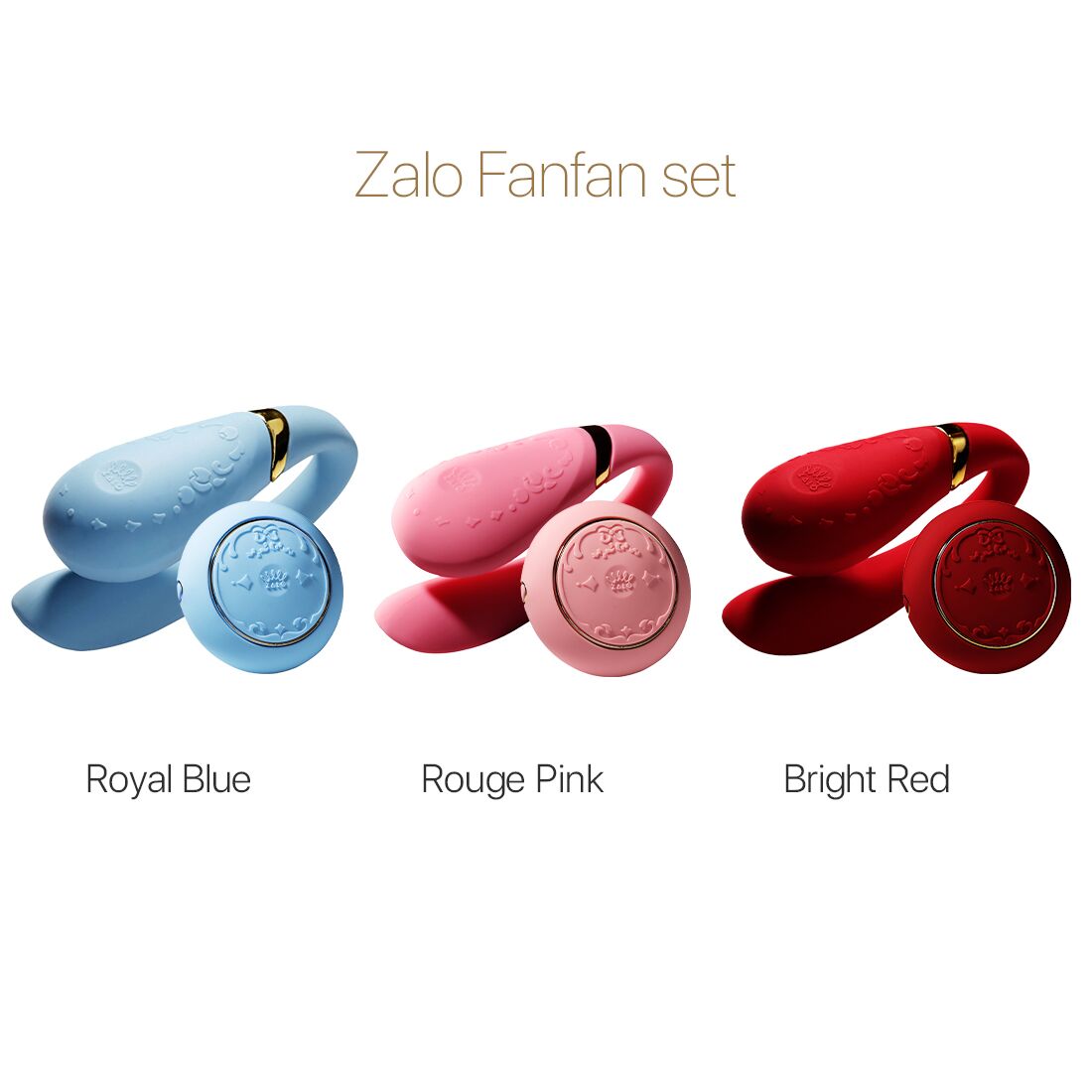Смартвібратор для пар Zalo Fanfan set Bright Red, пульт ДК - Зображення 9