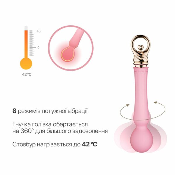 Вібромасажер із підігрівом Zalo Sweet Magic - Confidence Wand Fairy Pink - Зображення 4