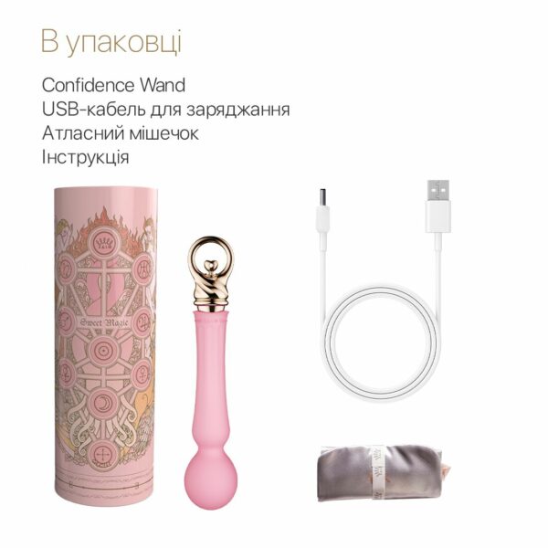 Вібромасажер із підігрівом Zalo Sweet Magic - Confidence Wand Fairy Pink - Зображення 7