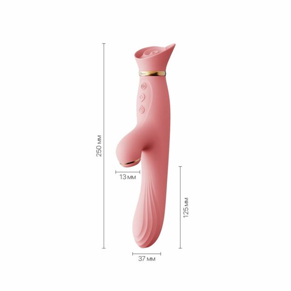 Вібратор з підігрівом та вакуумною стимуляцією клітора Zalo - ROSE Vibrator Strawberry Pink - Зображення 2