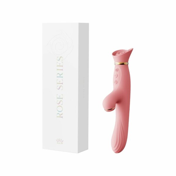 Вібратор з підігрівом та вакуумною стимуляцією клітора Zalo - ROSE Vibrator Strawberry Pink - Зображення 9