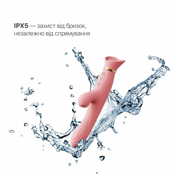 Вібратор з підігрівом та вакуумною стимуляцією клітора Zalo - ROSE Vibrator Strawberry Pink - Зображення 5