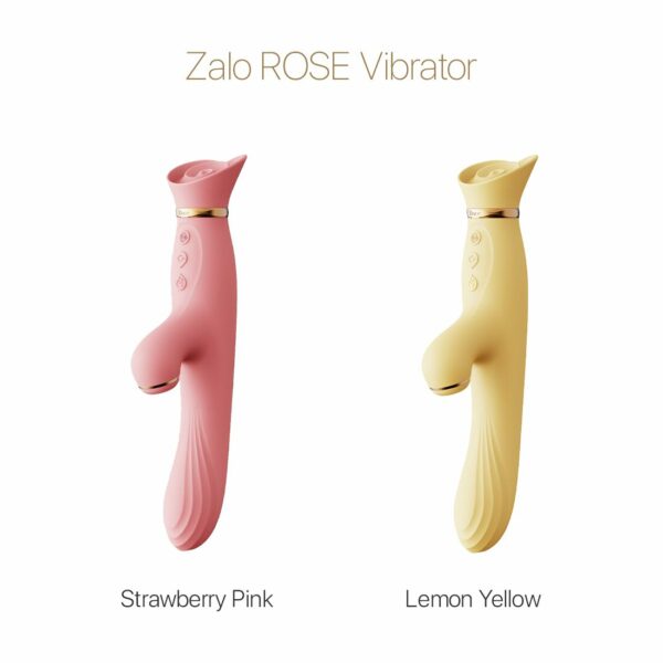 Вібратор з підігрівом та вакуумною стимуляцією клітора Zalo - ROSE Vibrator Lemon Yellow - Зображення 8