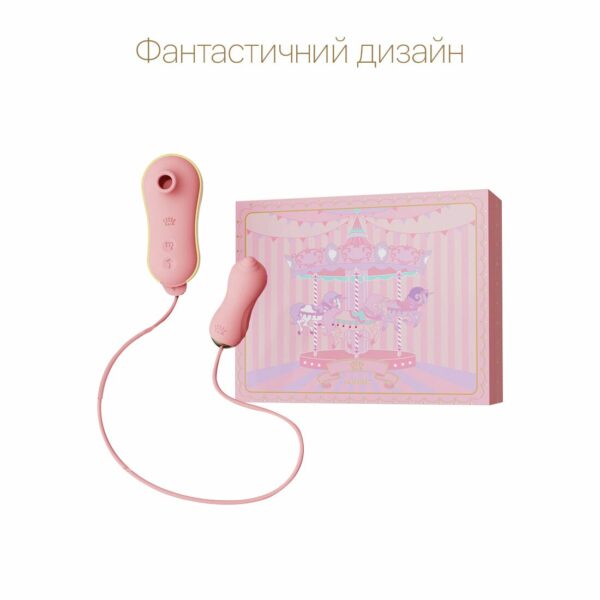 Набір 2в1 Zalo — UNICORN Pink, віброяйце + вакуумний стимулятор - Зображення 3