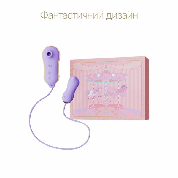 Набір 2в1 Zalo — UNICORN Violet, віброяйце + вакуумний стимулятор - Зображення 3