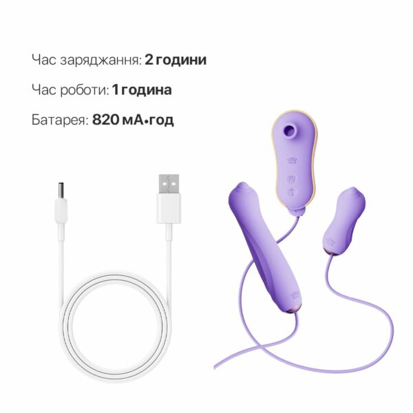 Набір 3в1 Zalo – UNICORN Set Violet, віброяйце, пульсатор, вакуумний стимулятор - Зображення 6