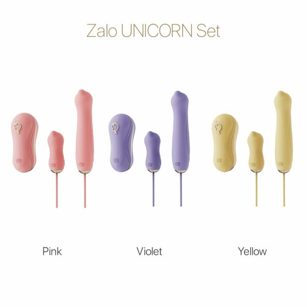 Набір 3в1 Zalo – UNICORN Set Violet, віброяйце, пульсатор, вакуумний стимулятор - Зображення 8