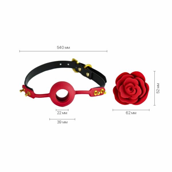 Розкішний кляп у вигляді троянди Zalo - Rose Ball Gag, подвійне використання - Зображення 2