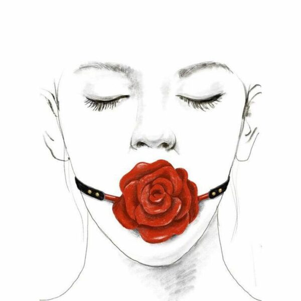 Розкішний кляп у вигляді троянди Zalo - Rose Ball Gag, подвійне використання - Зображення 4