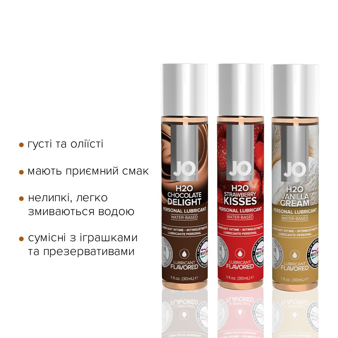 Набір JO Tri-Me Triple Pack — Neapolitan (3×30 мл) три різні смаки оральних змазок - Зображення 6