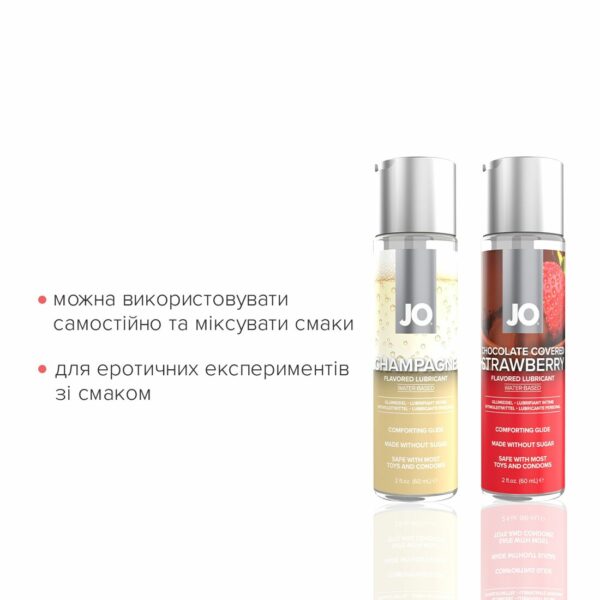 Набір лубрикантів JO Sweet&Bubbly — Champagne & Chocolate Covered Strawberry (2×60 мл) - Зображення 2
