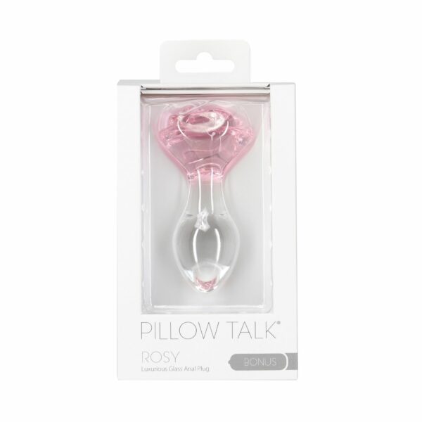 Скляна анальна пробка Pillow Talk Rosy Luxurious Glass Anal Plug, ⌀3,3 см, віброкуля в подарунок - Зображення 5