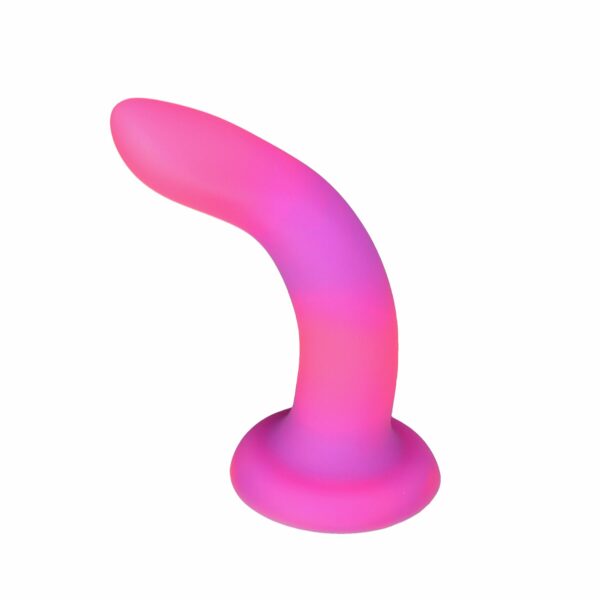 Фалоімітатор, що світиться в темряві, ADDICTION Rave 8″, Glow in the Dark Dildo Pink Purple, 20,3 см - Зображення 2