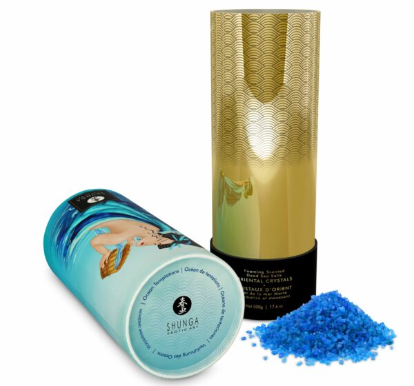 Пінлива сіль для ванни Shunga Dead Sea salt Oriental Crystals — Ocean Temptations (500 г), сіль Мерт - Зображення 4