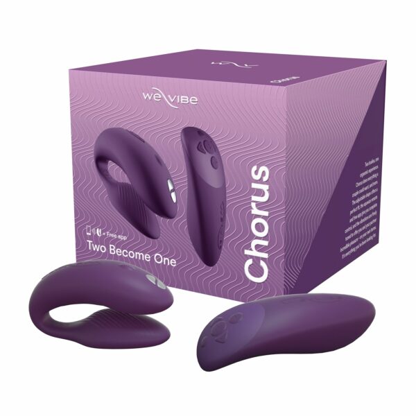 Смарт-вібратор для пар We-Vibe Chorus Purple, сенсорне керування вібраціями стисненням пульта - Зображення 10