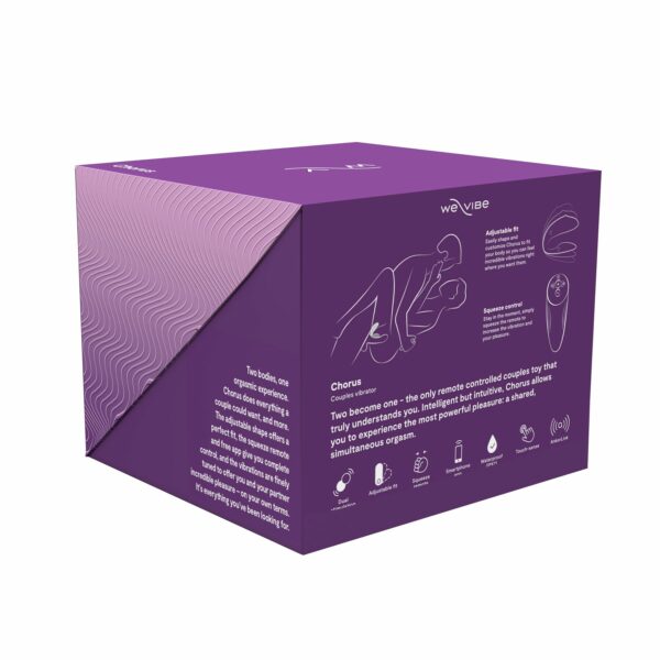 Смарт-вібратор для пар We-Vibe Chorus Purple, сенсорне керування вібраціями стисненням пульта - Зображення 12