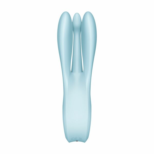Кліторальний вібратор Satisfyer Threesome 1 Light Blue з трьома гнучкими пальчиками - Зображення 4