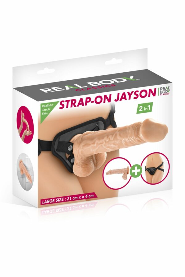 Жіночий страпон-трусики 2в1 Real Body — Jayson: довжина 21 см, діам. 4 см, трусики та фалоімітатор - Зображення 3