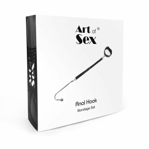 Анальний гак 1 із нашийником з натуральної шкіри Art of Sex - Anal hook, Чорний - Зображення 4