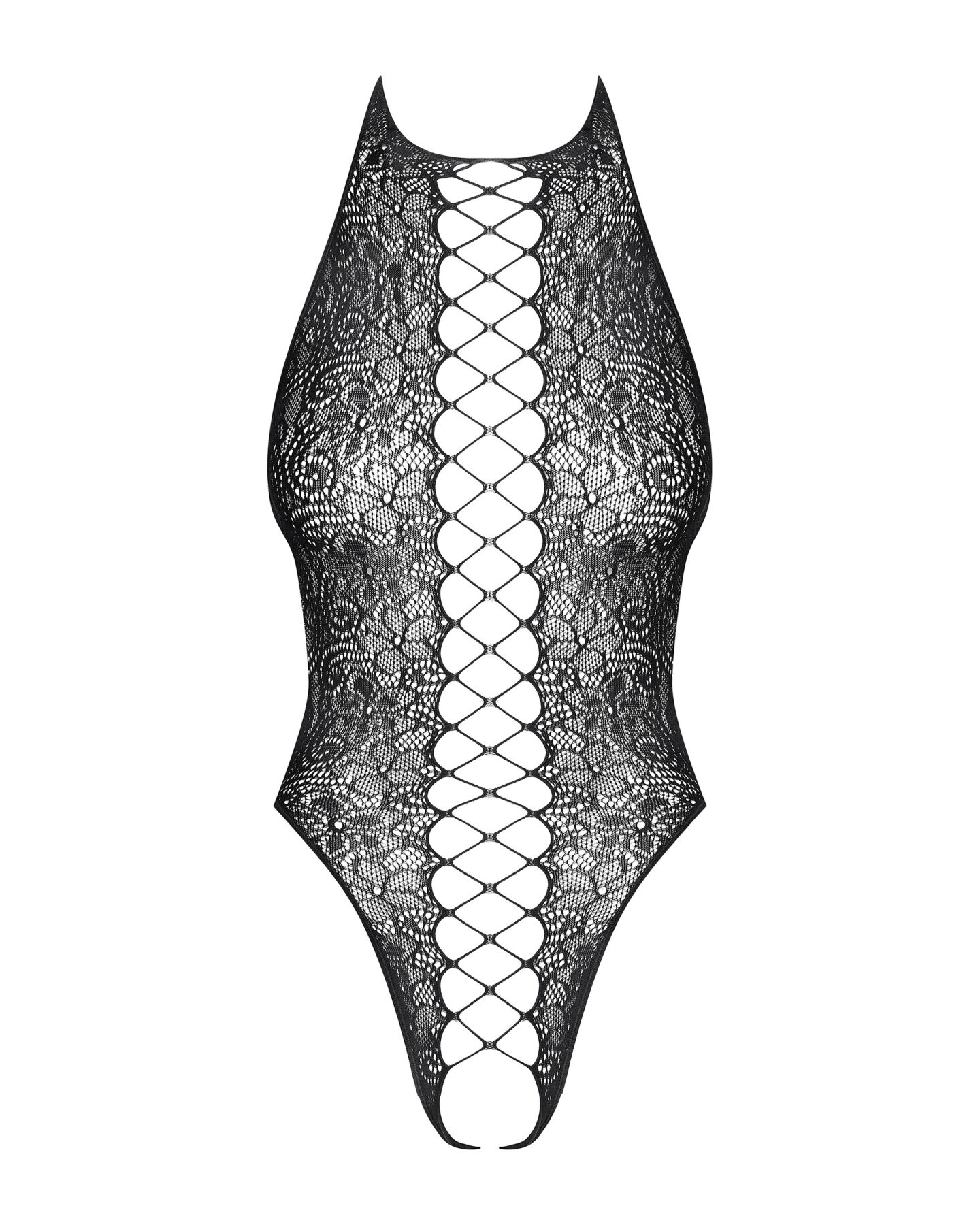 Бодістокінг з ефектом шнурівки Obsessive B113 teddy S/M/L відкрита спина, халтер, з доступом - Зображення 5