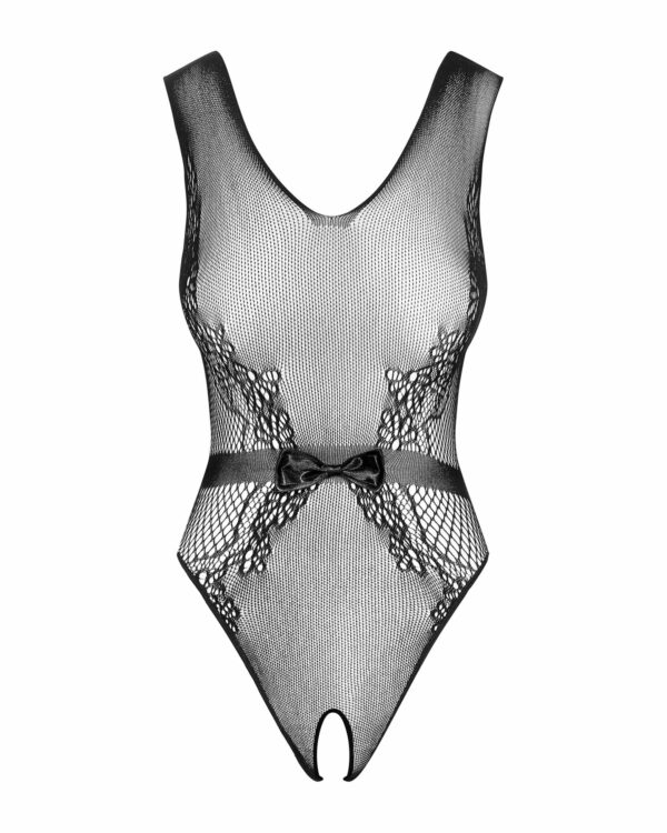 Сітчастий бодістокінг з доступом Obsessive B115 teddy S/M/L, чорний - Зображення 5