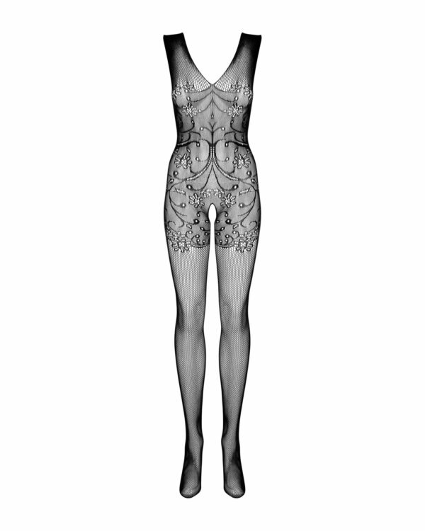 Бодістокінг Obsessive Bodystocking F234 S/M/L, абстрактний малюнок, глибоке декольте - Зображення 5