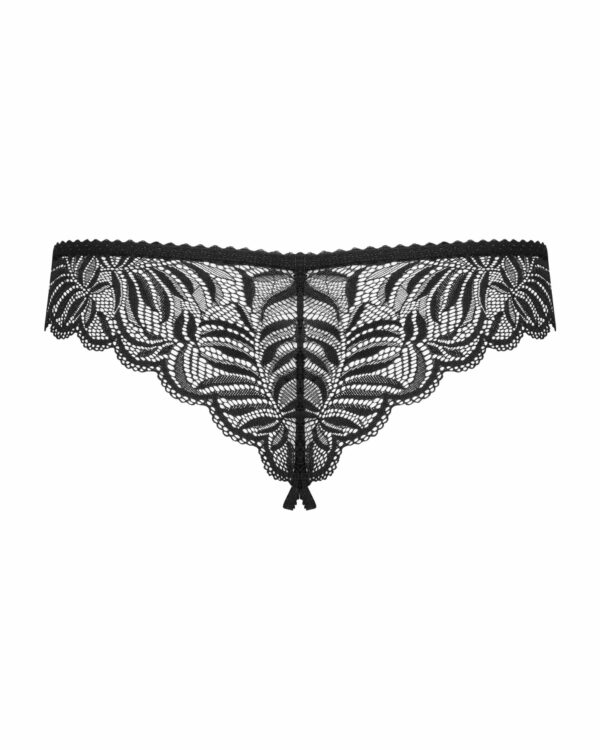 Мереживні танга з доступом Obsessive Contica crothchles thong L/XL, чорні - Зображення 6