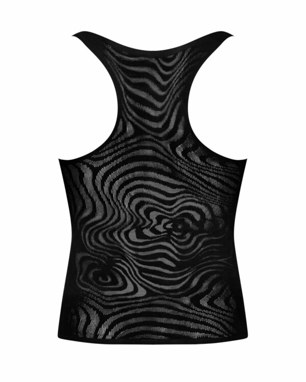 Чоловіча напівпрозора майка-борцовка з візерунком Obsessive T103 tank top S/M/L, чорна - Зображення 6