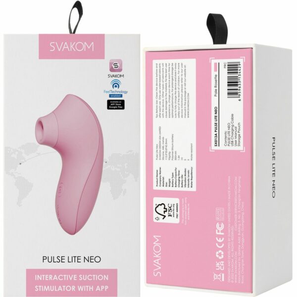 Вакуумний стимулятор Svakom Pulse Lite Neo Pale Rosette керується зі смартфона - Зображення 6