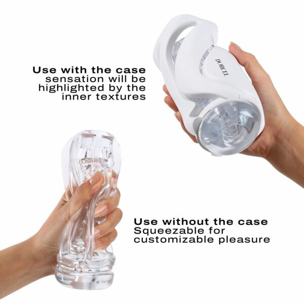 Мастурбатор Dorcel DEEP BLOW WHITE, подвійне використання - Зображення 3