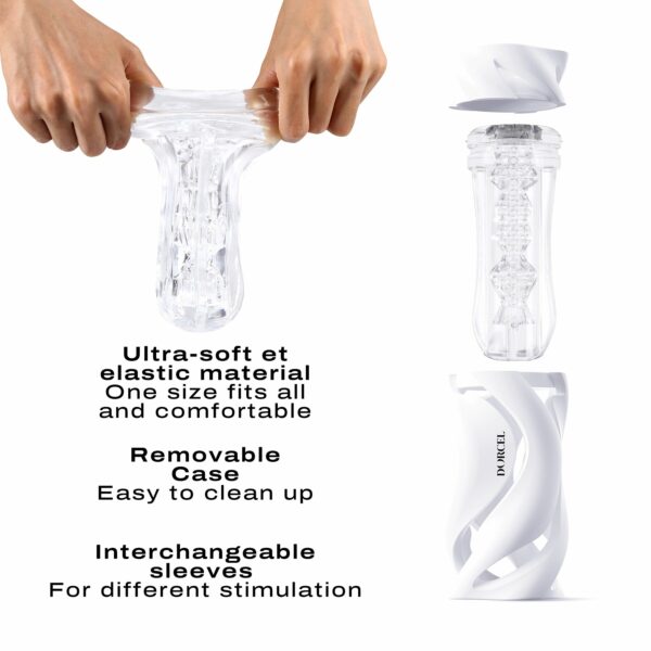 Мастурбатор Dorcel DEEP BLOW WHITE, подвійне використання - Зображення 4