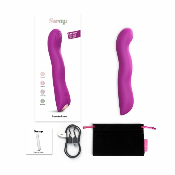 Вібратор Love To Love SWAP - SWEET ORCHID з пульсівною перлиною для точки G, 3 мотора, гнеться - Зображення 6