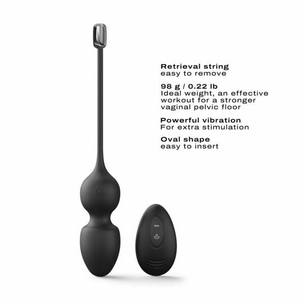 Вагінальні кульки Dorcel LOVE BALLS BLACK, вібрації та рухи внутрішньої кульки, пульт ДК - Зображення 3