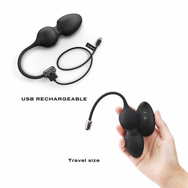 Вагінальні кульки Dorcel LOVE BALLS BLACK, вібрації та рухи внутрішньої кульки, пульт ДК - Зображення 4