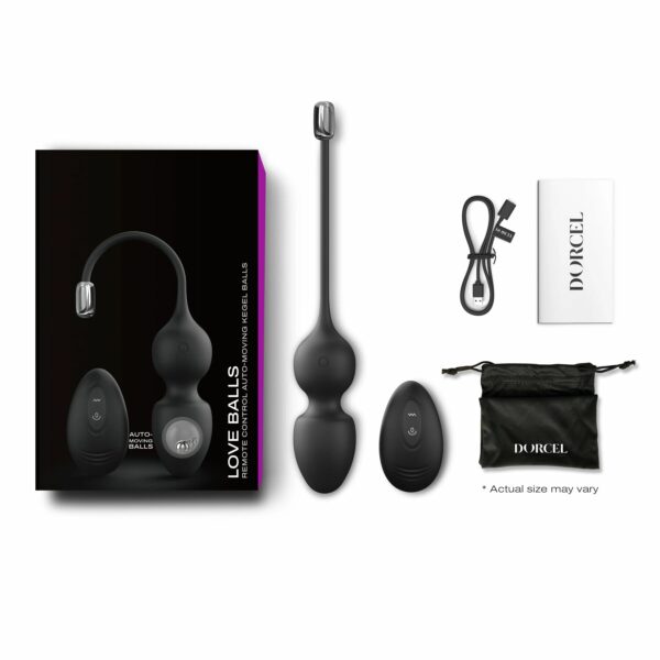 Вагінальні кульки Dorcel LOVE BALLS BLACK, вібрації та рухи внутрішньої кульки, пульт ДК - Зображення 6