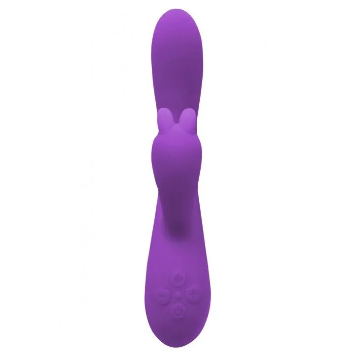 Вібратор-кролик Wooomy Gili-Gili Vibrator with Heat Purple, відросток з вушками, підігрів до 40°С - Зображення 3