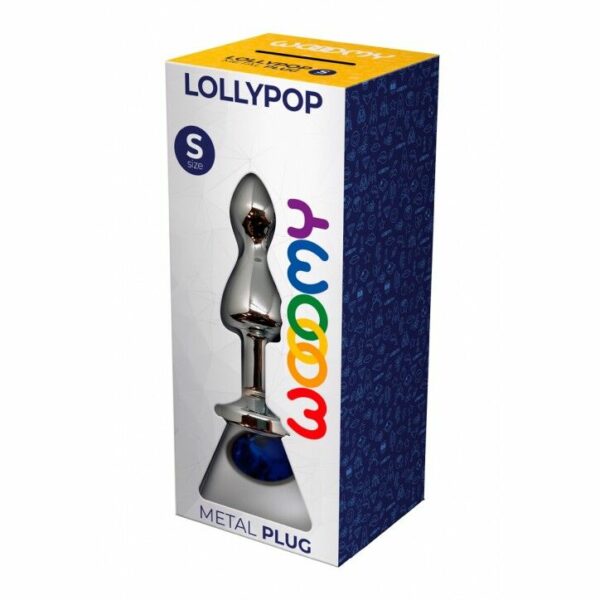 Металева анальна пробка Wooomy Lollypop Double Ball Metal Plug Blue S, діаметр 2,8см, довжина 8,5см - Зображення 3