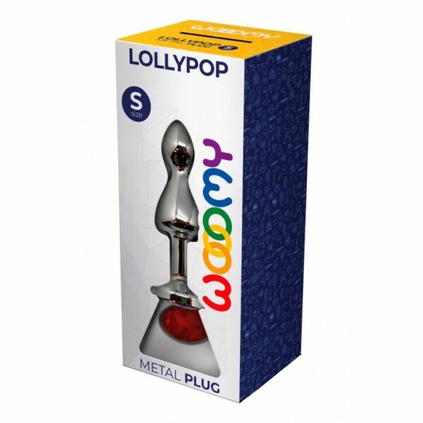 Металева анальна пробка Wooomy Lollypop Double Ball Metal Plug Red S, діам. 2,8 см, довжина 8,5 см - Зображення 3