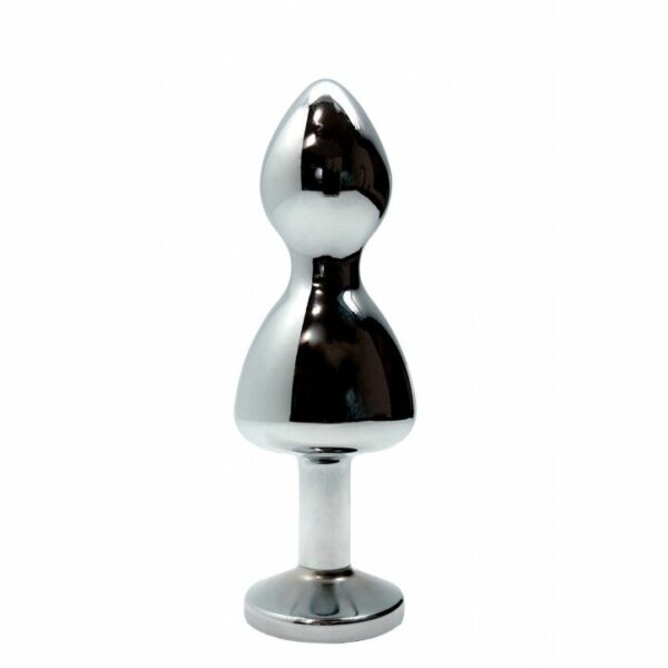 Металева анальна пробка Wooomy Lollypop Double Ball Metal Plug Blue M діаметр 3,1 см, довжина 9,4 см - Зображення 2