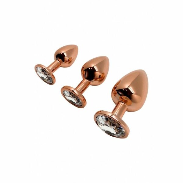 Металева анальна пробка Wooomy Tralalo Rose Gold Metal Plug Size L, діаметр 4 см, довжина 9 см - Зображення 4